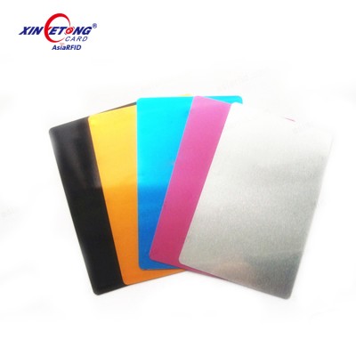 Blank Green glossy Aluminum business CARDS 7 color optional-13.56MHZ RFID Card